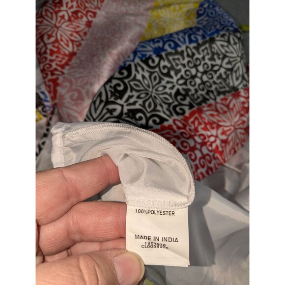 Colorful Sleeveless A-Line Dress With Collar By Zapelle 2X-20W - 100% Polyester - Picture 8 of 11